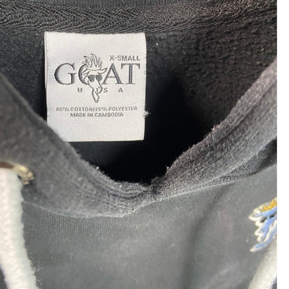 GOAT USA OG Black Hoodie Graphic Print Pullover Men's Size XS Streetwear Style - Picture 12 of 14